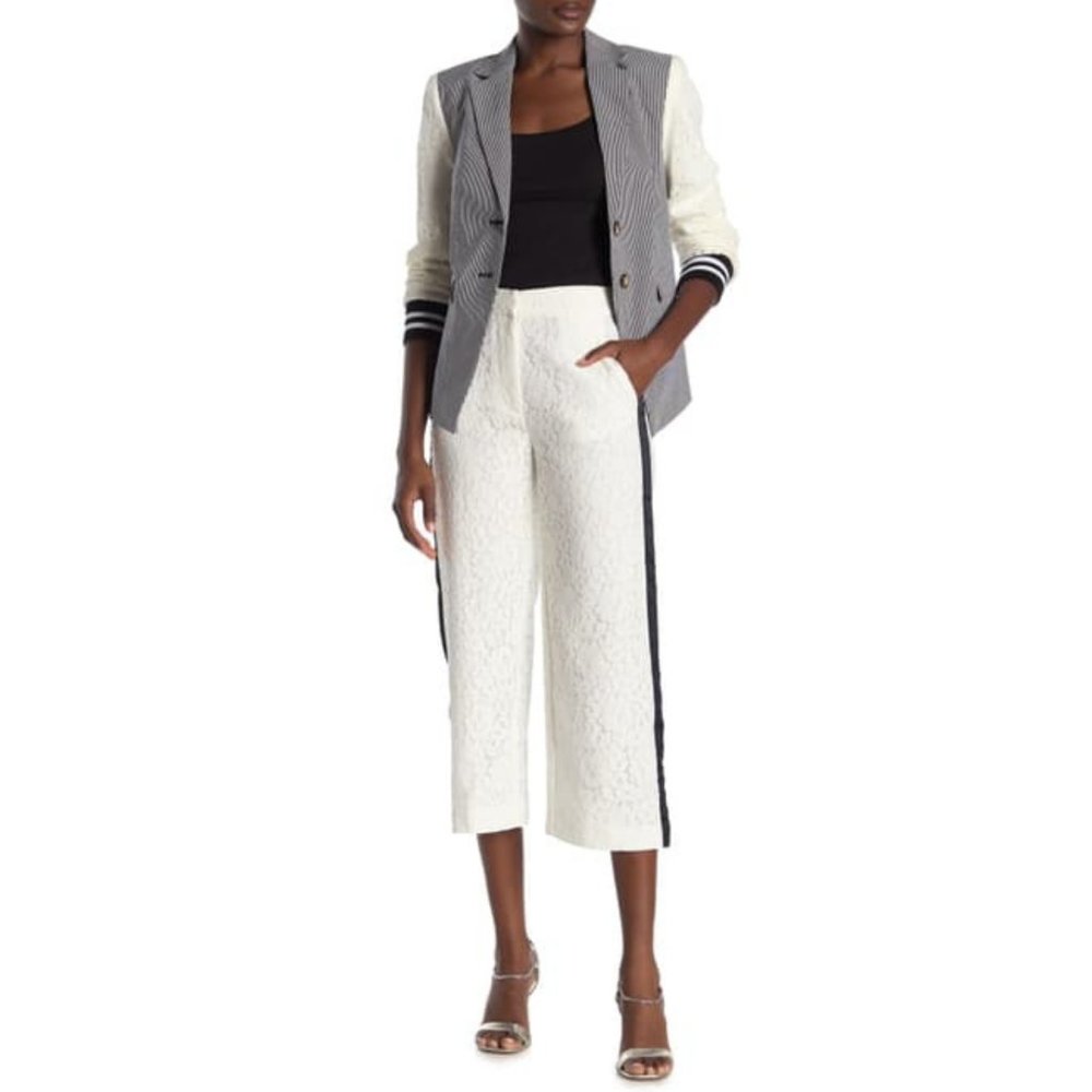 Rachel Rachel Roy Abby Satin Stripe Lace Capri Pan